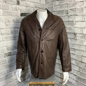 Danier Leather Jacket Mens Small 34 Brown Removable Liner Vintage 90s Overcoat